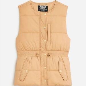 J. Crew Cinched Waist Camel Puffer Vest XXS, new with tags